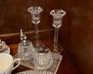 Candle holders, S&P Divided dish