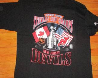 1995 Black New Jersey Devils Stanley Cup Champion T-Shirt