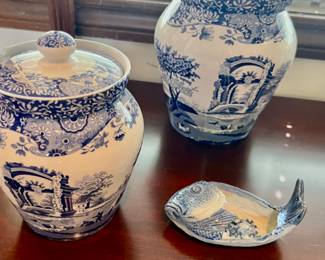 Spode Ovoid Covered Storage Biscuit, Cookie, Ginger Jars with Lid