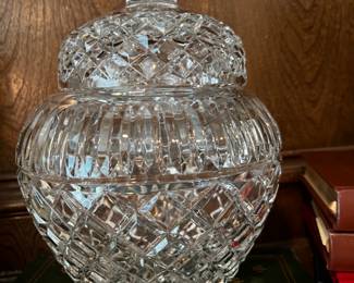 Godinger Shannon Crystal Ginger Jar with Lid, Diamond Pattern 