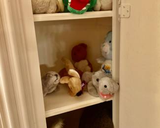 A collection of well loved stuffed animals 