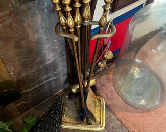 Brass fireplace tools