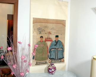 Chinese Ancestor Portrait, "Stone Like" Coffee Table