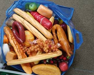 Bag of fake food (can be sold in individual pieces) perfect for children/house staging/decor