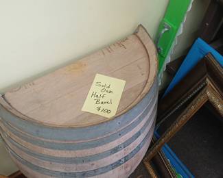 Decorative solid oak barrel