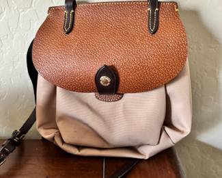 Dooney & Bourke tan nylon saddlebag