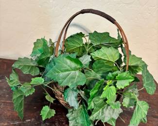 Faux plant in basket 