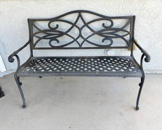 Aluminum patio outdoor bench