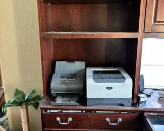 Left side of desk, with drawers