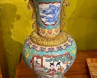 Canton Enamel Vase with Gilt Mounts