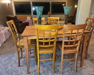 Bar height table & 6 chairs