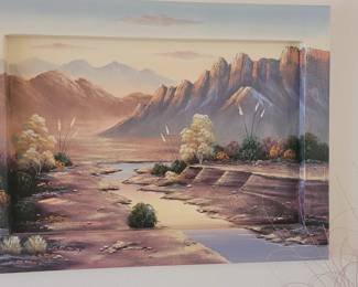 Large 3D oil on canvas desert painting!