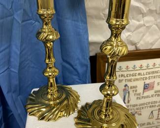 Brass Williamsburg Repro Candlesticks