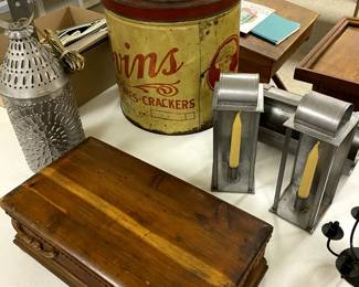 Tin Lanterns, Wooden Chest