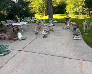 Lots of beautiful cement lawn art