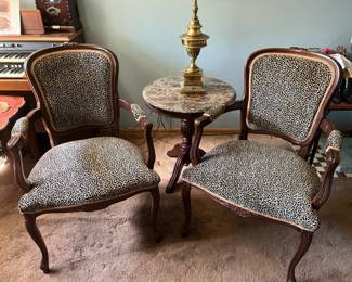 Animal print side chairs by Najarian