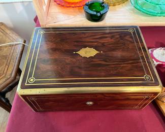 Antique English portable writing desk / document box