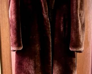 Sheared beaver long coat