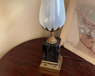 I believe an Italian lamp with opaline glass center