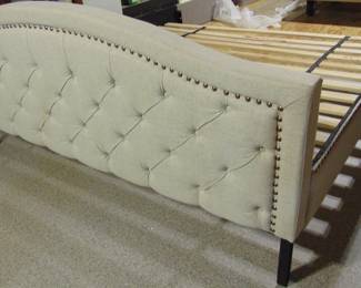  I will be showing you a few pictures of this because I want you to see what a deal it is. Now this is a king bed  with  the footboard ,legs, or base , and side rails, but it has no headboard. Go to the next picture -