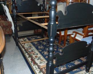 Painted twin beds that also make  bunkbeds as shown here. Metal rails included.