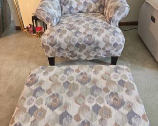 Upholstered Chair & Ottoman