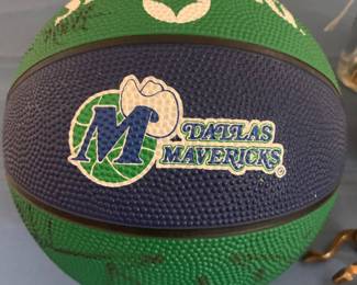 Late 1990s signed Dirk Nowitzki Dallas Mavericks souvenir basketball as well as signed by several other players