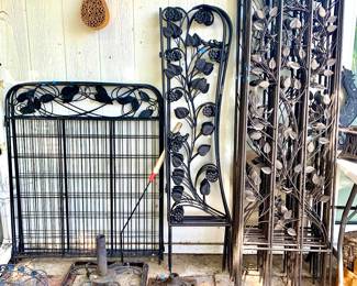 Wrought Iron Trellis. Umbrella Stand --SO MUCH MORE