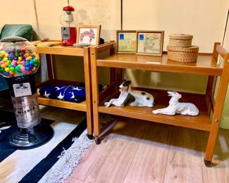 1960's BRDR Furbo signed teakwood bar carts