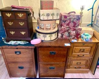 Vintage solid wood file cabinets