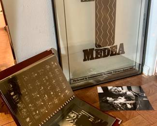 Play Medea with glass etched framed poster and photos. Ephemera 