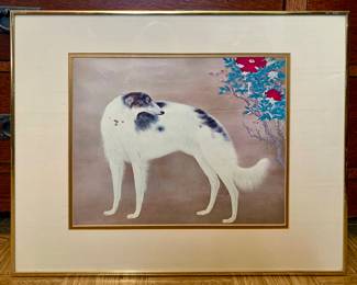 Hashimoto Kansetsu Silk Screen Dog from Europe
