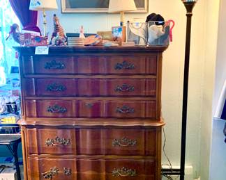 Tiffany Style Torche' Lamp, High Boy Vintage Dresser, Louis iCart Print