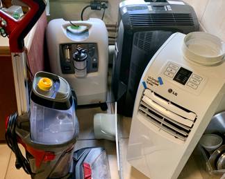 Invacate Perfecto 2 Oxygen Concentractor. LG and Delonghi Pinguino Air Conditioner. Bissel Revolution Carpet Cleaner.  We test all appliances to see if working prior to selling