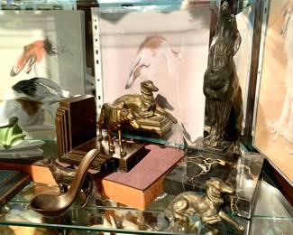 Original Borzoi signed pictures, more metal dogs