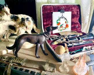 Selmar Clarinet, bayonet, 1920's pink glass triple perfume dresser piece