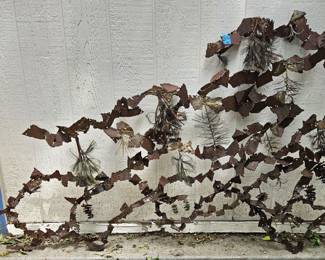 Mid Century Modern outdoor wall decor made of wrought iron