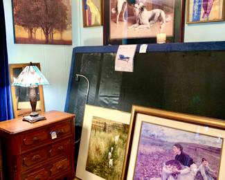 Jules Bastien Lepage-Gathering Potatoes. Doug Butts large framed photo. Serta I series queen sized frame remote controlled. Victorian all wood fruit motif handle side table