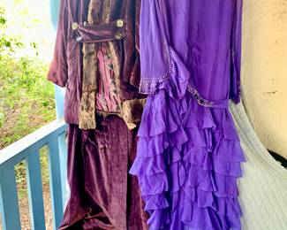 Russian Velvet turn of the century outfit, flapper dress