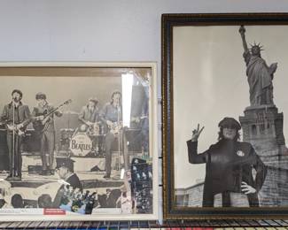 Pair Of Framed Beatles Posters