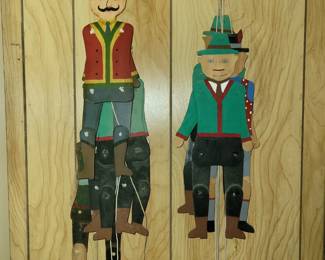 Fun wooden marionettes