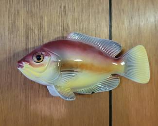 Vintage Japanese fish wall pocket