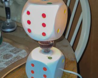 Vintage dice lamp