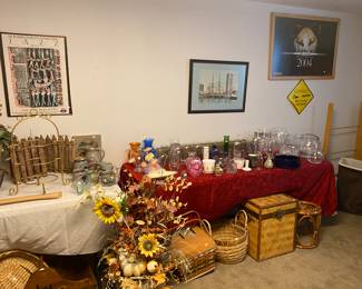 ashes, lots of baskets, floral arrangements and more
