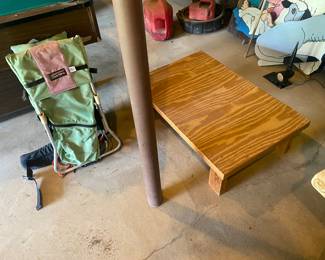 baby carrying backpack, small table