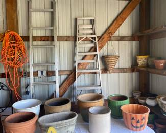 aluminum ladders, more clay pots