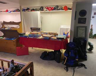 board games, luggage, toy chest, knex set brand new, and more