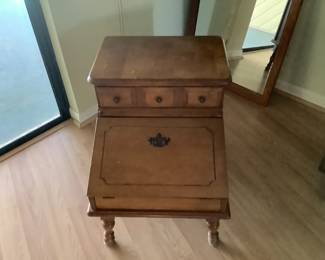 Vintage End Table with Drawer and Storage Solid Maple