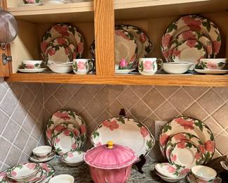 Franciscan "Desert Rose" 8, 7 Piece Place-Settings plus 13 Hostess and other Serving Pieces... including the Great Cookie Jar.