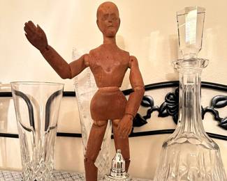 We believe this is a wonderful hand carved artist lay figure, English 19th Century.  A fully Articulated Artist Mannequin